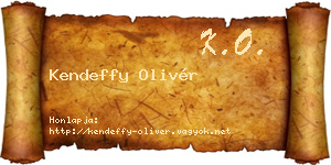 Kendeffy Olivér névjegykártya