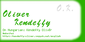 oliver kendeffy business card