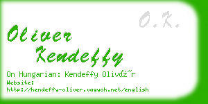 oliver kendeffy business card